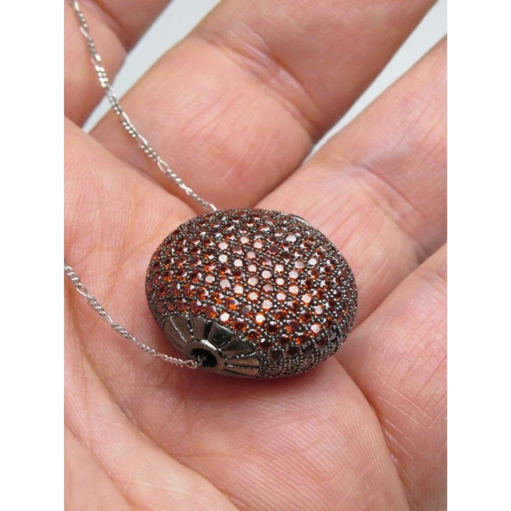 *925 Sterling Silver Garnet Pendent Necklace